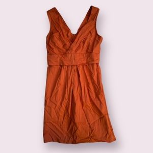 Max & Cleo, V-Neck Sleeveless Short Orange Dress, Size 4, Women's